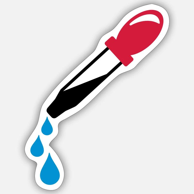 Pipette - Sticker Größe S (10 x 10 cm) - Mattweiß