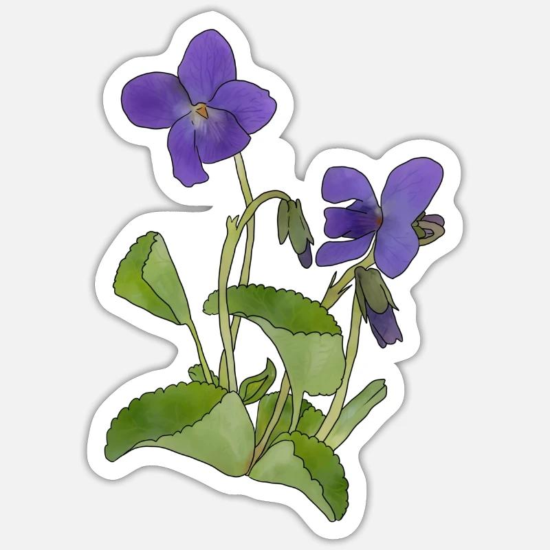 Veilchen - Sticker Größe S (10 x 10 cm) - Mattweiß
