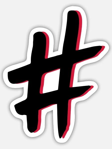 Hashtag - Sticker Größe S (10 x 10 cm) - Mattweiß