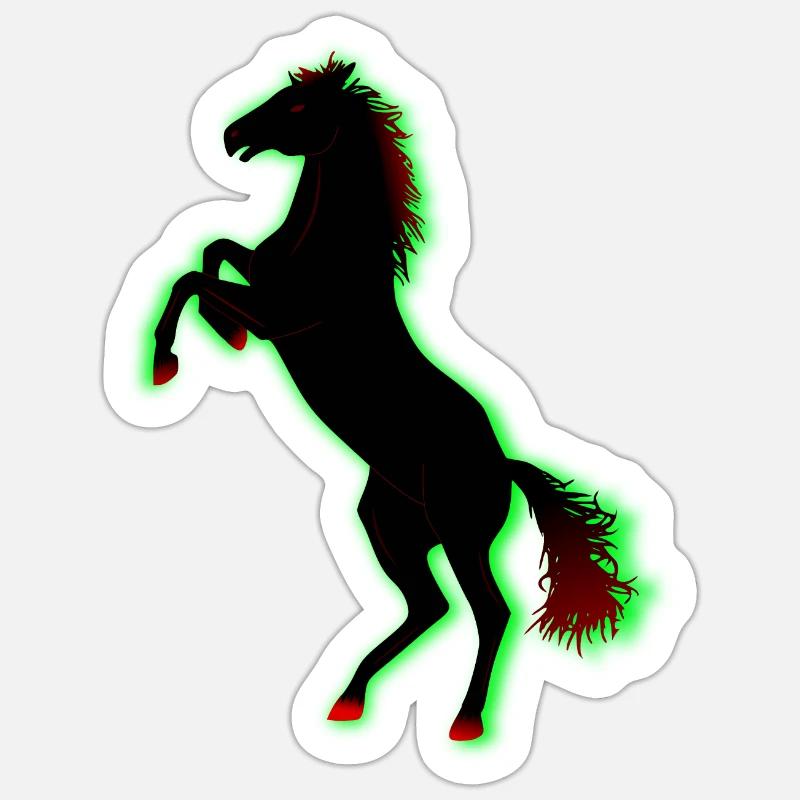 Cheval - Sticker taille S (10 x 10 cm) - blanc mat