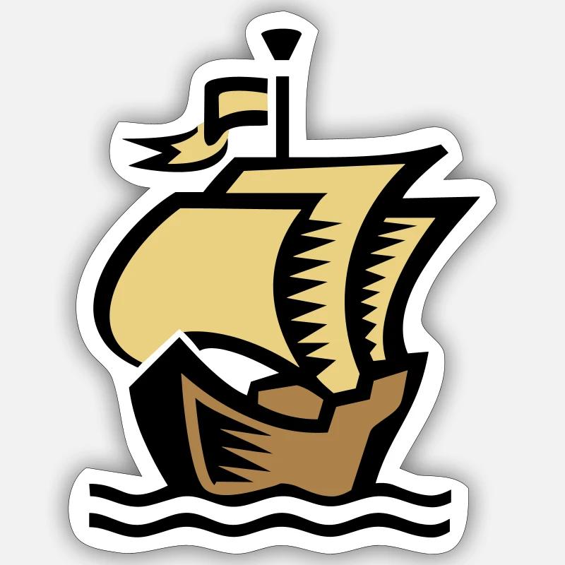bateau à voile - Sticker taille S (10 x 10 cm) - blanc mat