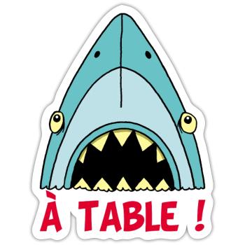 Hungriger Hai! - Sticker Größe S (10 x 10 cm) - Mattweiß - Vorne