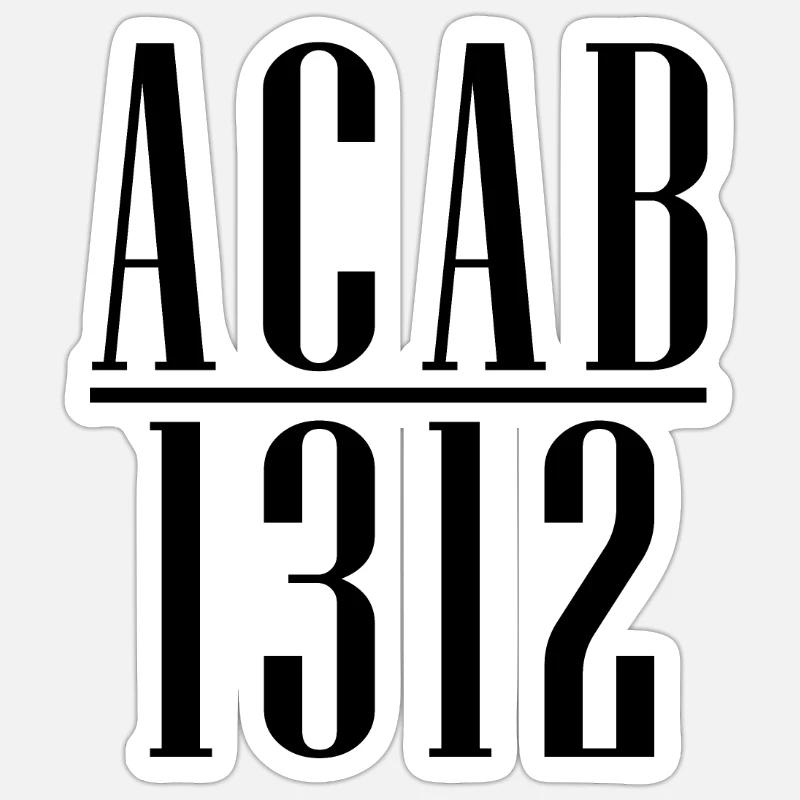 Acab 1312 - Sticker size S (10 x 10 cm) - white matte
