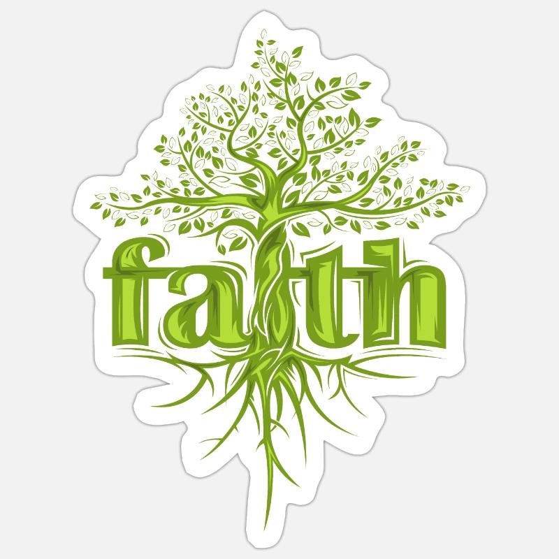 Glaube Baum Hoffnung Motivation Wald Symbol icon Sticker Größe S (10 x 10 cm)