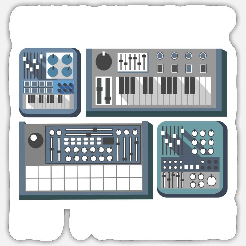 Analog Modular Synthesizer Synth Corona Quarantine Sticker size S (10 x 10 cm)
