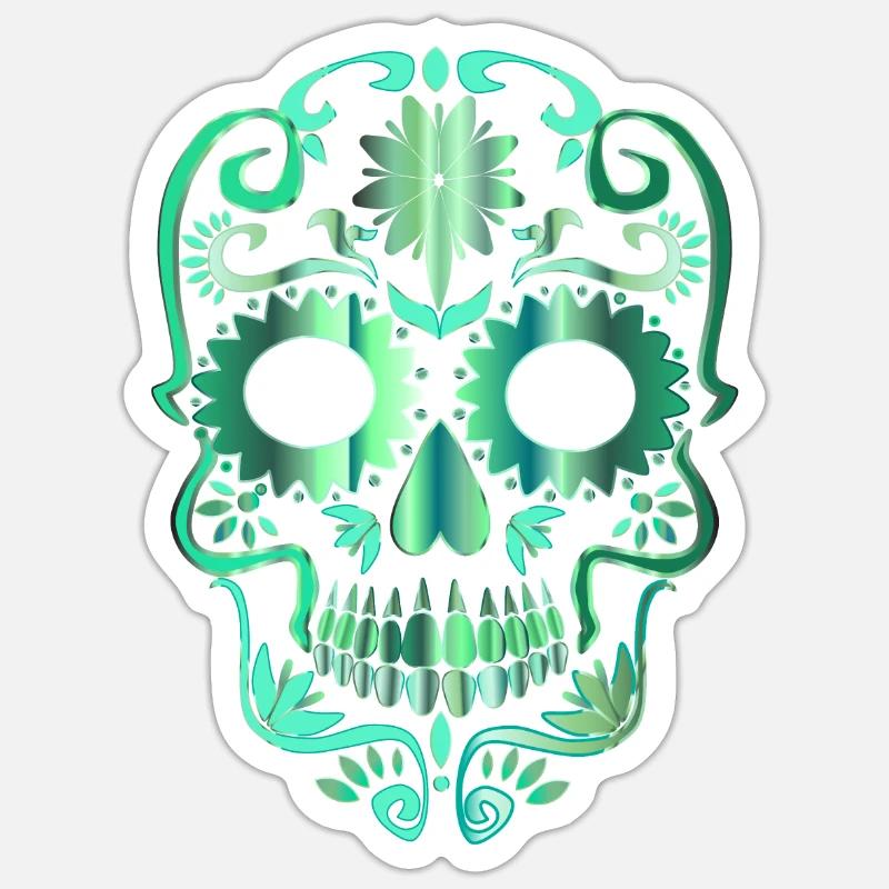 Skull - Sticker Größe S (10 x 10 cm) - Mattweiß