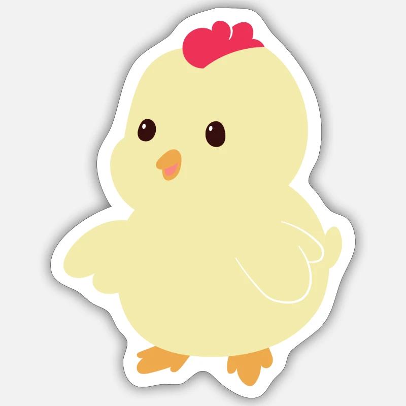 Poussin doux - Sticker taille S (10 x 10 cm) - blanc mat