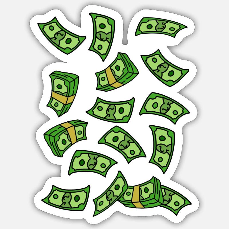 Argent comptant Sticker taille S (10 x 10 cm)