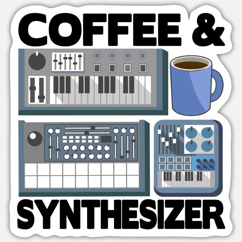 Modular Synthesizer Synth Analog Kaffee Coffee Sticker Größe S (10 x 10 cm)