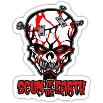 Totenschädel mit Nägel - Sticker Größe S (10 x 10 cm) - Mattweiß - Vorne