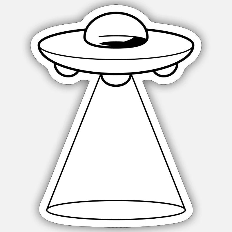 Faisceau laser UFO - Sticker taille S (10 x 10 cm) - blanc mat