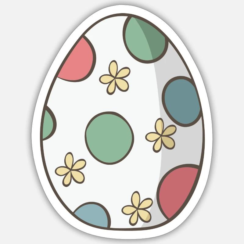 Œuf de Pâques - Sticker taille S (10 x 10 cm) - blanc mat
