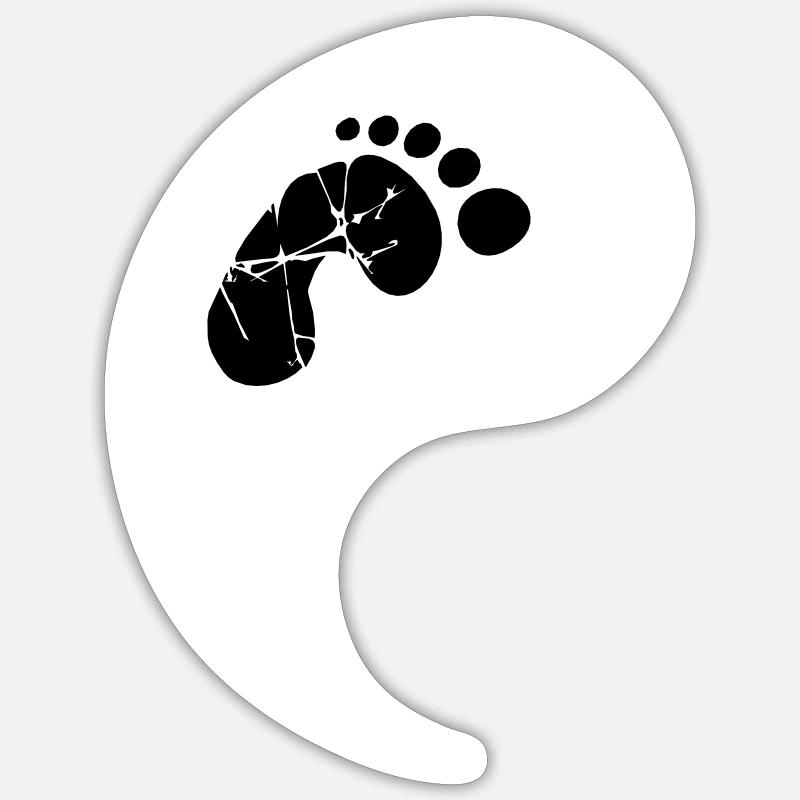 Demi-bébé blanc - Sticker taille S (10 x 10 cm) - blanc mat