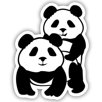 Panda style - Sticker size S (10 x 10 cm) - white matte - Front