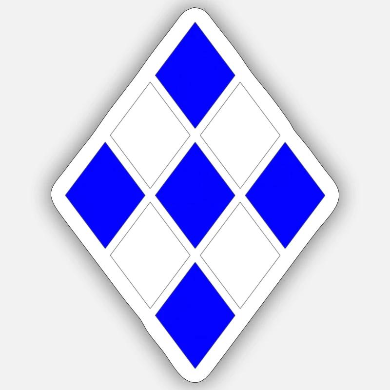 Diamond Pattern Blue White Sticker size S (10 x 10 cm)