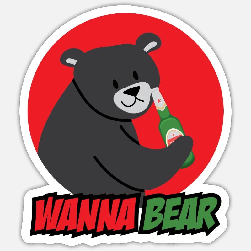 Wanna Bear - Sticker size S (10 x 10 cm) - white matte