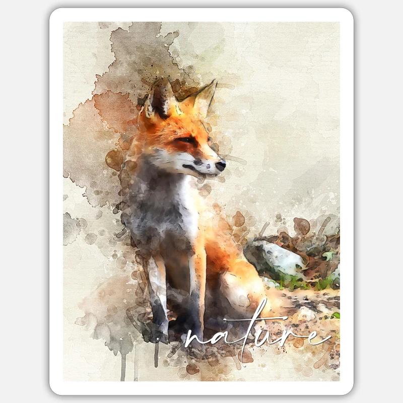Fuchs - Sticker Größe S (10 x 10 cm) - Mattweiß