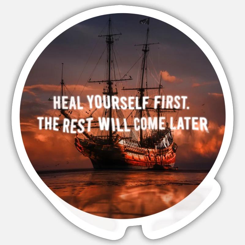 Pirat - Sticker Größe S (10 x 10 cm) - Mattweiß