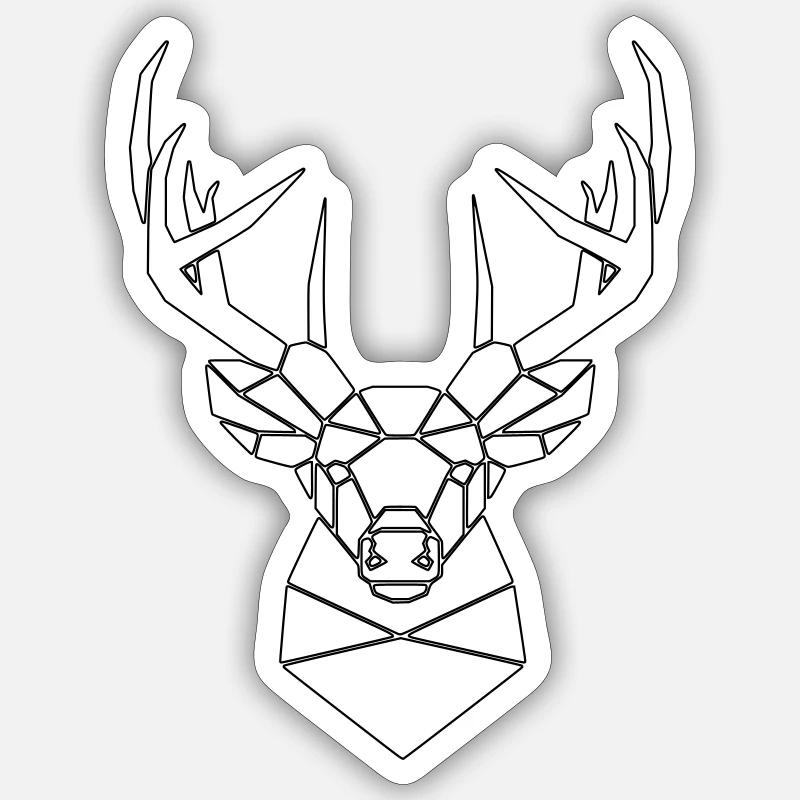deer - Sticker size S (10 x 10 cm) - white matte