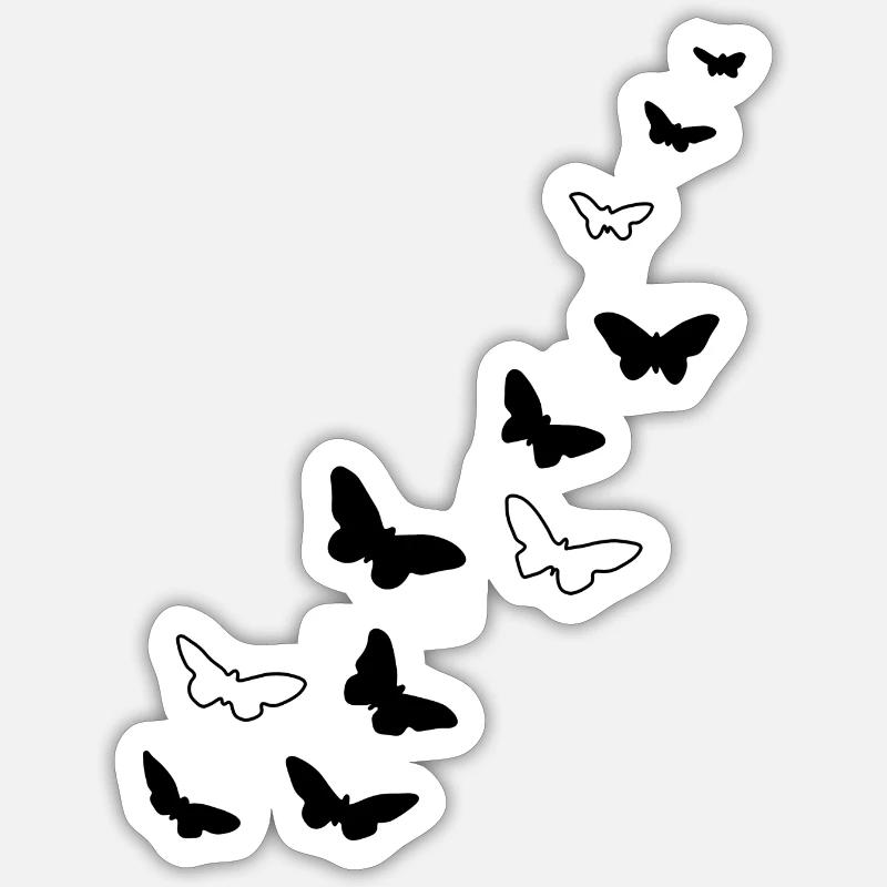 Papillons Printemps chaud gratuit - Sticker taille S (10 x 10 cm) - blanc mat