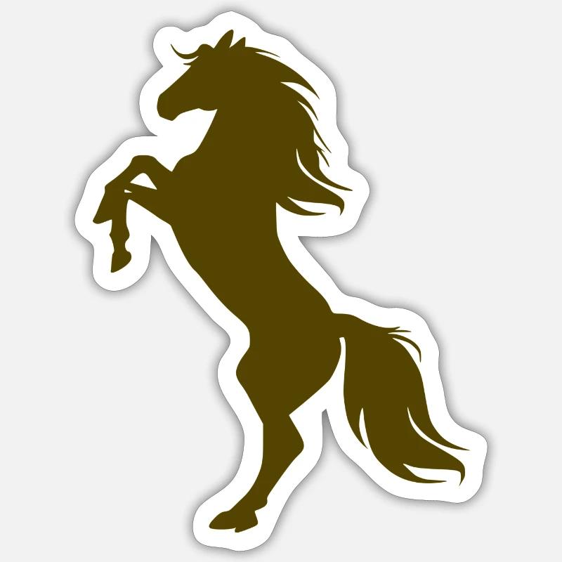cheval - Sticker taille S (10 x 10 cm) - blanc mat