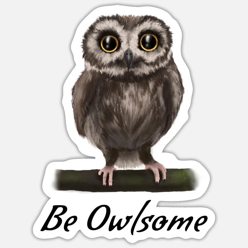 Uhu Eule - besome (awesome) Sticker Größe S (10 x 10 cm)