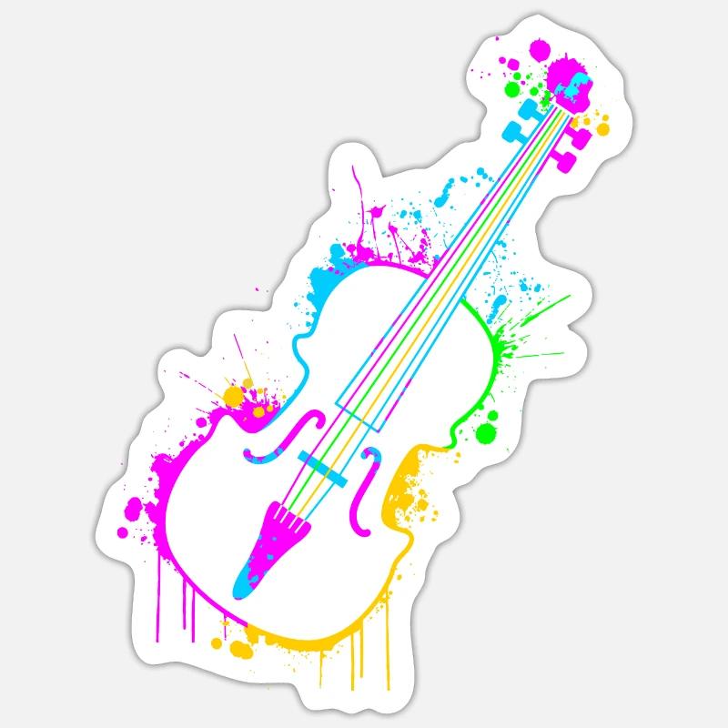 Violine - Sticker Größe S (10 x 10 cm) - Mattweiß