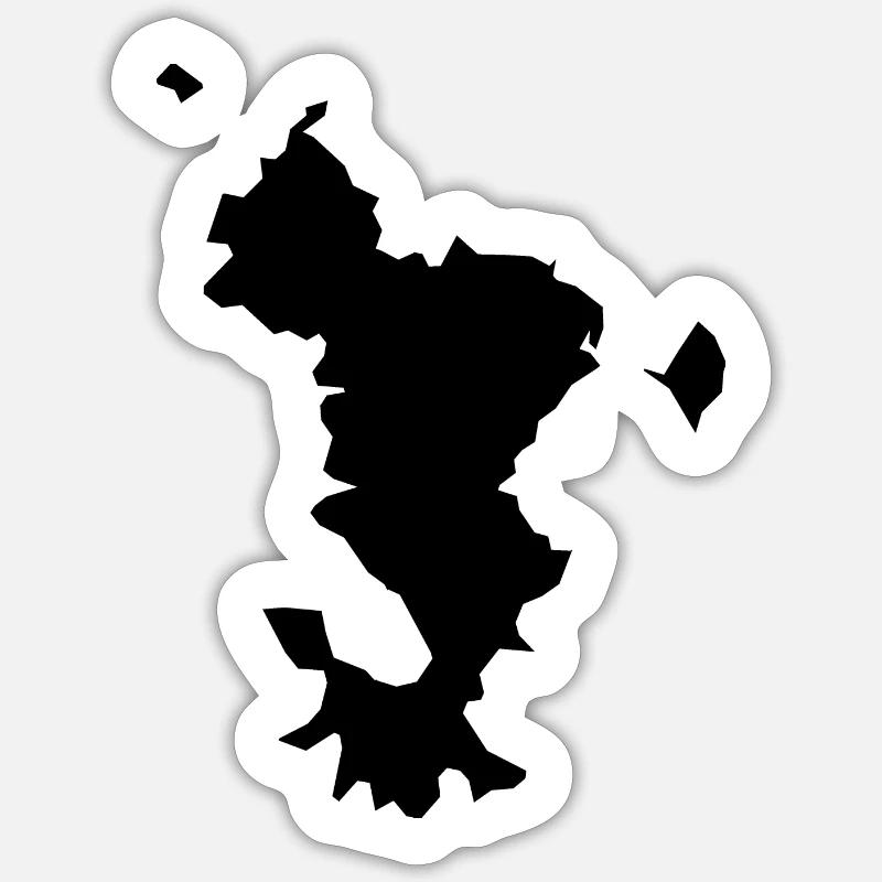 Mayotte black - Sticker taille S (10 x 10 cm) - blanc mat