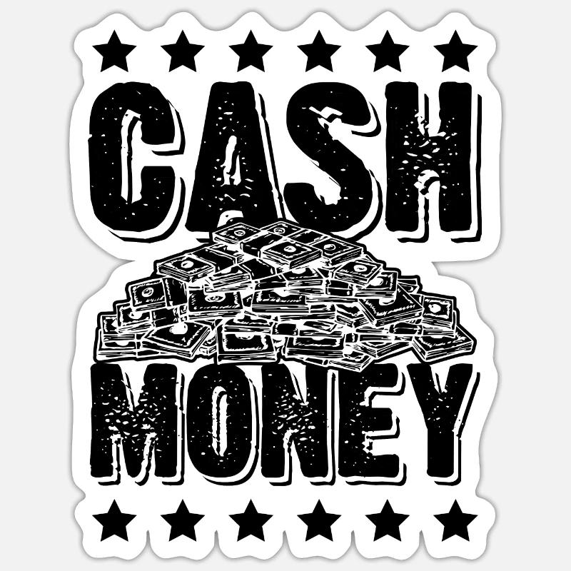 Argent comptant Sticker taille S (10 x 10 cm)