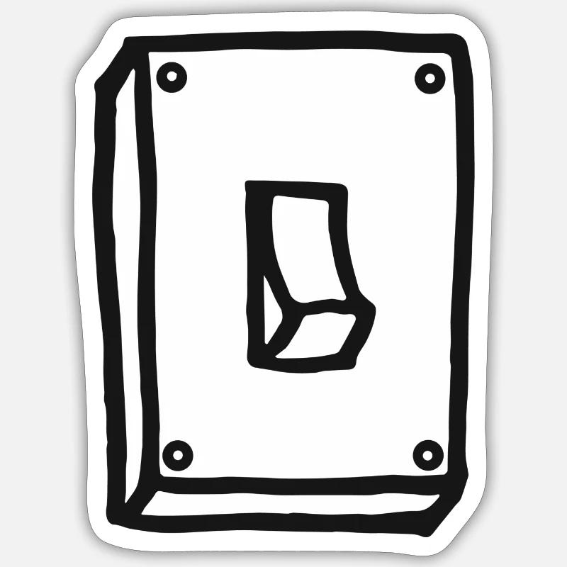 Light Switch - Light - Sketch - Sticker size S (10 x 10 cm) - white matte