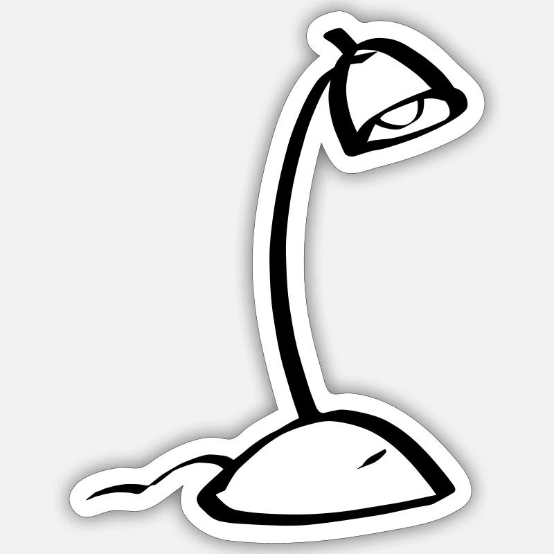 table lamp - Sticker Größe S (10 x 10 cm) - Mattweiß