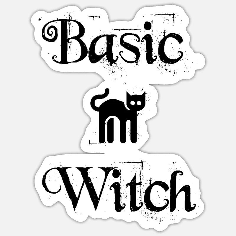 Basic Witch - Sticker taille S (10 x 10 cm) - blanc mat