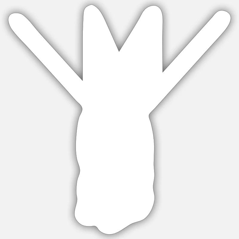 Main dans la main blanc Sticker taille S (10 x 10 cm)