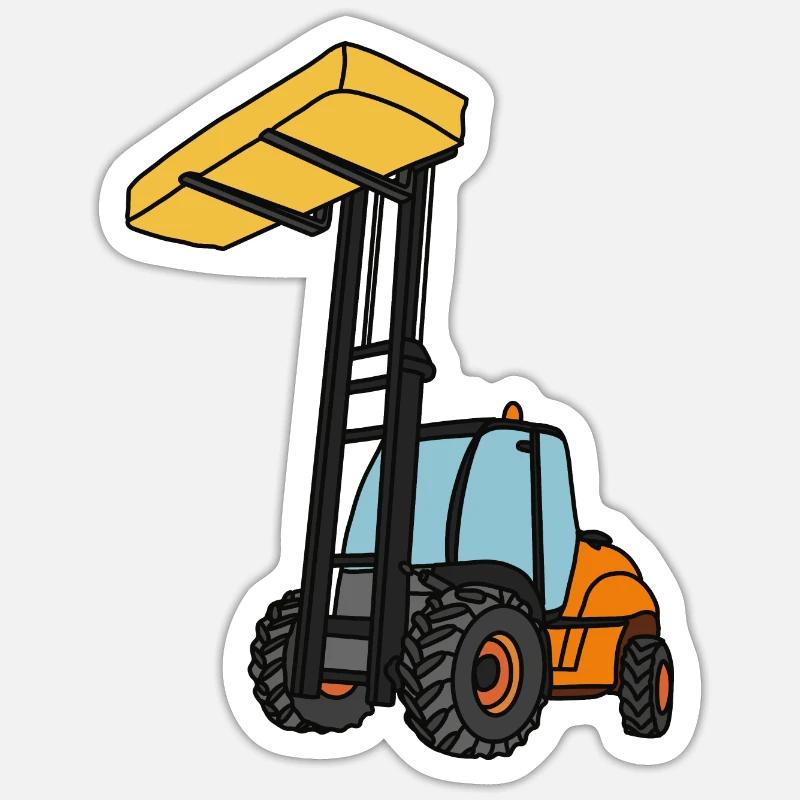 Der Gabelstapler - Sticker Größe S (10 x 10 cm) - Mattweiß