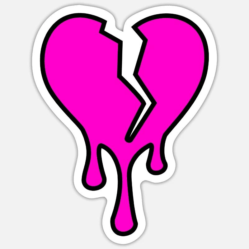 Heart Broken Drip - Sticker size S (10 x 10 cm) - white matte
