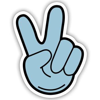 peace hand - Sticker Größe S (10 x 10 cm) - Mattweiß - Vorne