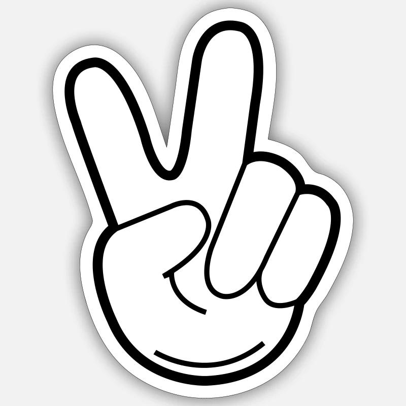 peace hand - Sticker Größe S (10 x 10 cm) - Mattweiß