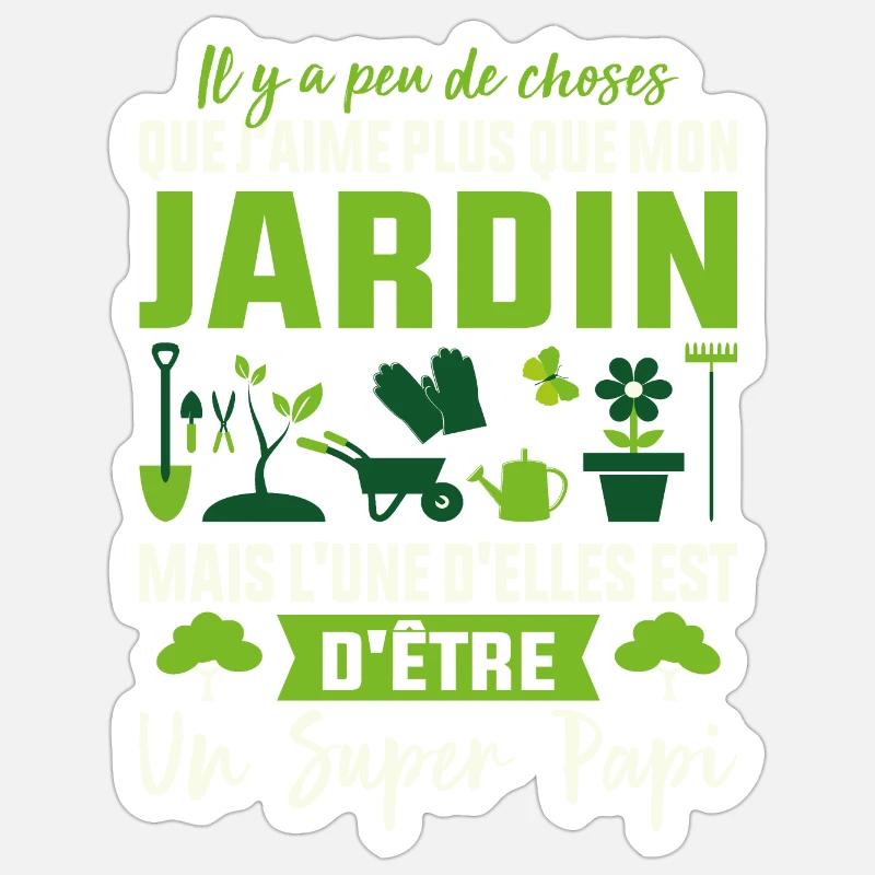 Idée de cadeau de jardinage amusant pour papi - Sticker taille S (10 x 10 cm) - blanc mat