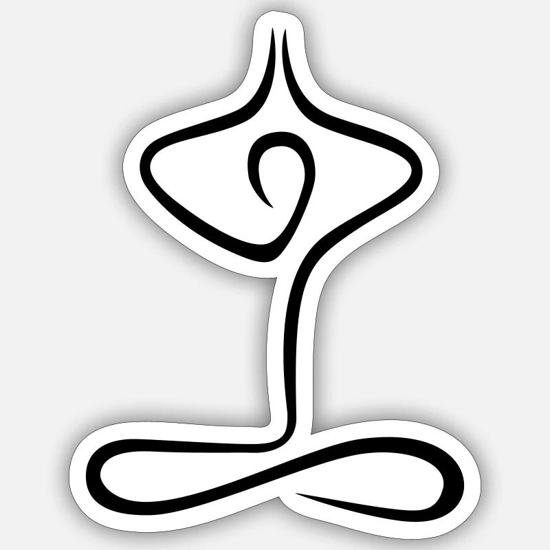 Yogapose - Sticker taille S (10 x 10 cm) - blanc mat