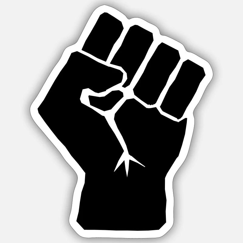 Erhöhte Faust Symbol - Sticker Größe S (10 x 10 cm) - Mattweiß