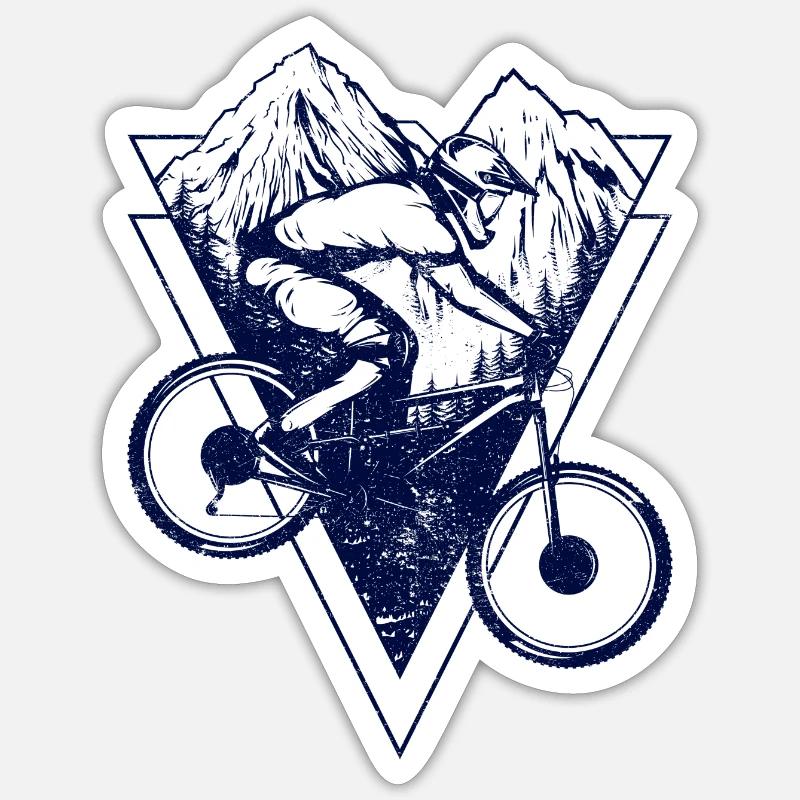 Mountain Biking Triangles - Sticker size S (10 x 10 cm) - white matte