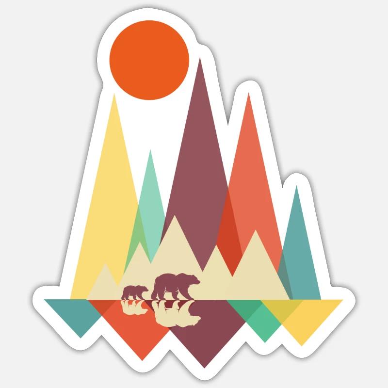 Wander Bär Wandernde Bären Sticker Größe S (10 x 10 cm)