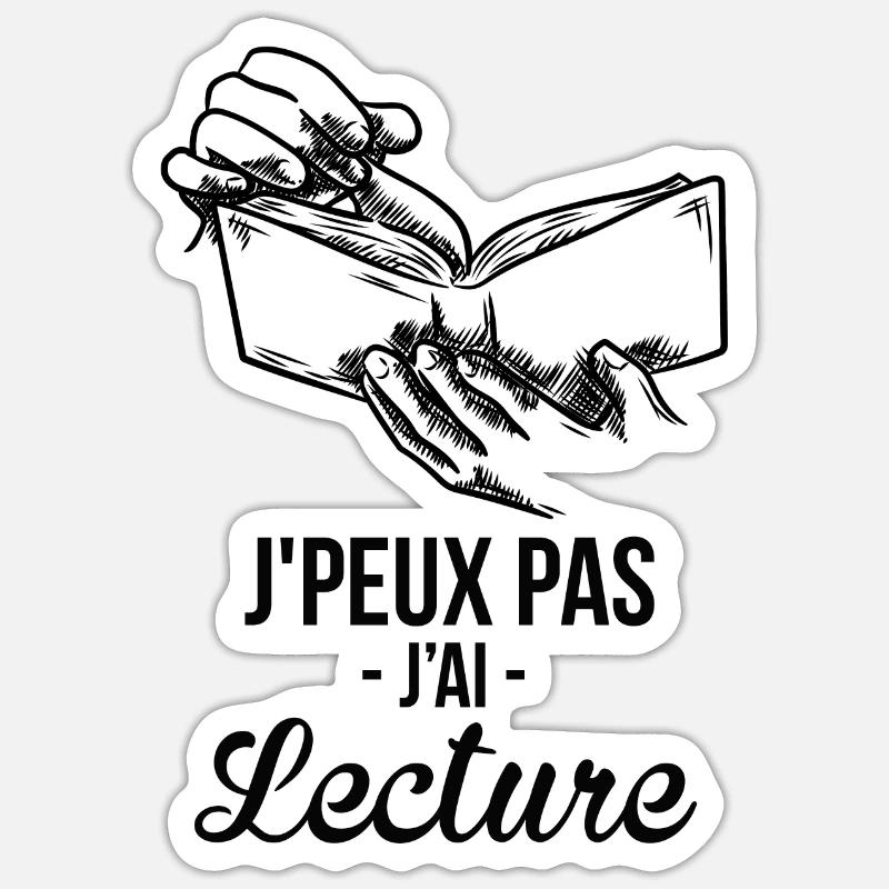 Lecture - Sticker taille S (10 x 10 cm) - blanc mat