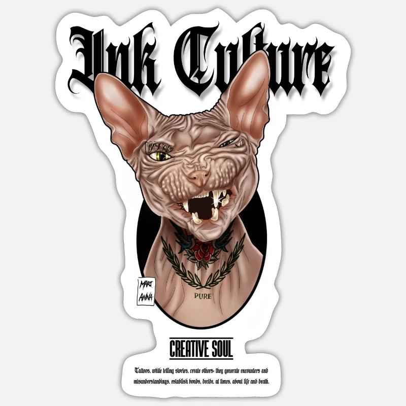 Impression Sphynx Sticker taille S (10 x 10 cm)