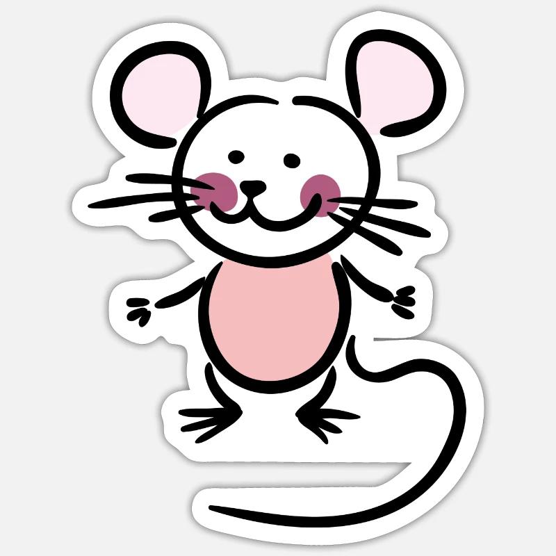 mouse - Sticker size S (10 x 10 cm) - white matte