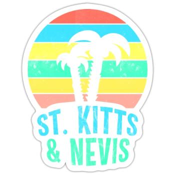 ST. KITTS & NEVIS - Sticker size S (10 x 10 cm) - white matte - Front