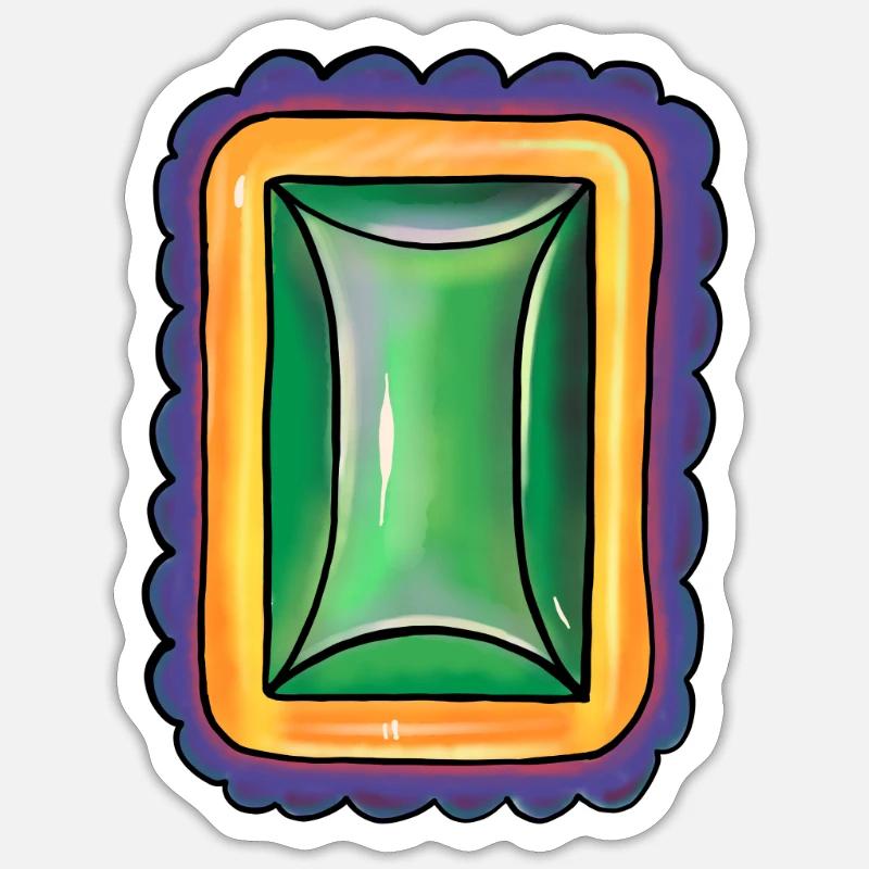 Émeraude - Sticker taille S (10 x 10 cm) - blanc mat