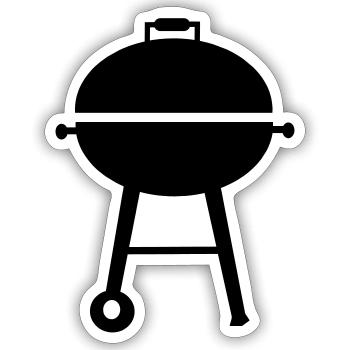 BBQ Barbeque - Sticker Größe S (10 x 10 cm) - Mattweiß - Vorne