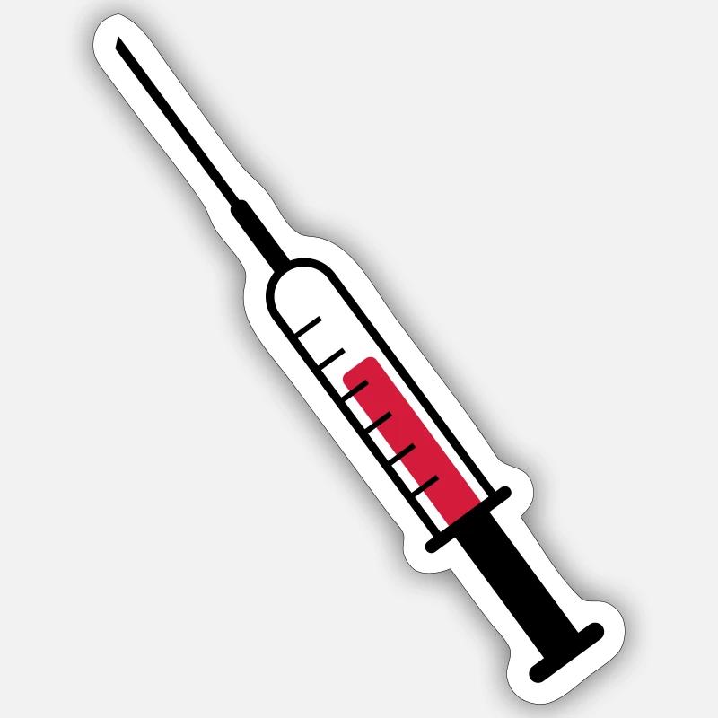 Syringe as vector Sticker size S (10 x 10 cm)