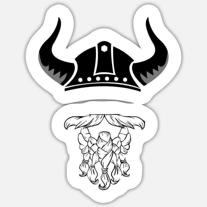 vikings - Sticker taille S (10 x 10 cm) - blanc mat
